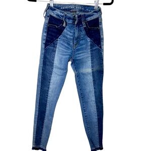 American Eagle Girls Jeans, size 0, super stretch,  Hi-Rise Jegging Crop